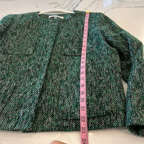 Kasper Green and Black Tweed Blazer w/ Hodden Front Snaps Front Pockets sz. 10P - Picture 9 of 12